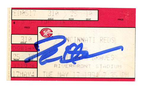 Deion Sanders Autographed Atlanta Braves 5/17/1994 @ Reds Ticket BAS 37277