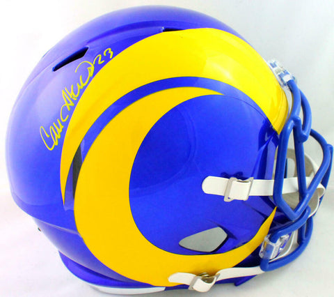 Cam Akers Autographed Los Angeles Rams F/S 2020 Speed Helmet- Beckett W *Yellow