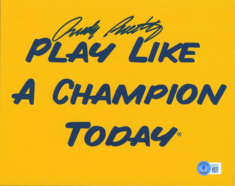 Notre Dame Rudy Ruettiger Signed 8x10 Play Like A Champion Photo BAS Witnessed
