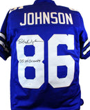 Butch Johnson Autographed Blue Pro Style Jersey W/ SB- JSA Witnessed Auth