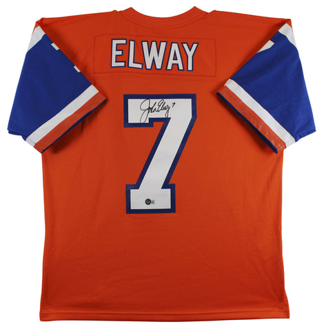Broncos John Elway Authentic Signed Orange Alternate M&N Jersey BAS Witnessed