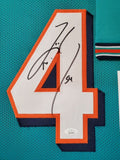 Zach Thomas Signed Dolphins 35x43 Framed Jersey (JSA COA) 7x Pro Bowl Linebacker