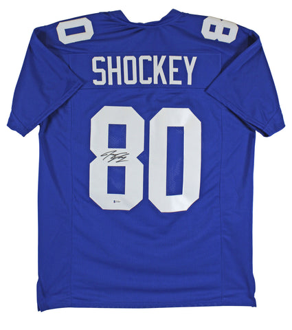 Jeremy Shockey Authentic Signed Blue Pro Style Jersey Autographed BAS Witnessed