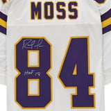 Randy Moss Vikings Signed Mitchell & Ness White Auth. Jersey with "HOF 18" Insc