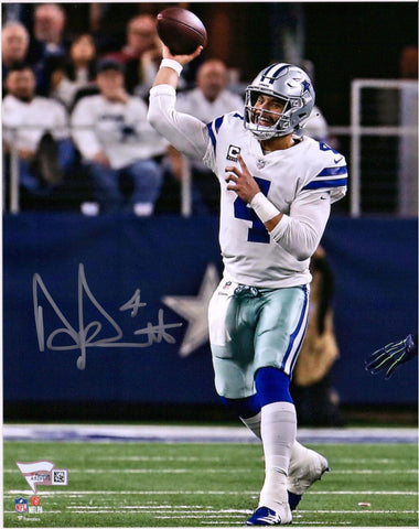 Dak Prescott Dallas Cowboys Autographed 8" x 10" White Throwing Photograph