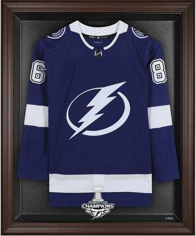 Tampa Bay Lightning 2021 Stanley Cup Champions Brown Framed Jersey Display Case