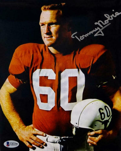 Tommy Nobis Autographed 8x10 Texas Longhorns Holding Helmet-Beckett Auth *Silver