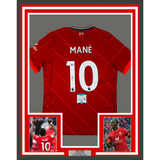 Framed Autographed/Signed Sadio Mane 33x42 Liverpool Red Soccer Jersey BAS COA