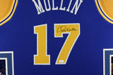 CHRIS MULLIN (Warriors blue SKYLINE) Signed Autographed Framed Jersey JSA