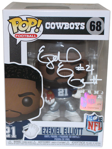 Ezekiel Elliott Autographed Dallas Cowboys NFL Funko Pop! #68 Beckett 37015