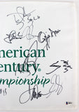 American Century (17) Romo, Rice, Bettis, Pederson Signed Pin Flag BAS #A88337