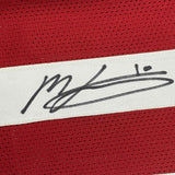 Framed Autographed/Signed Mac Jones 33x42 Alabama Red College Jersey Beckett COA