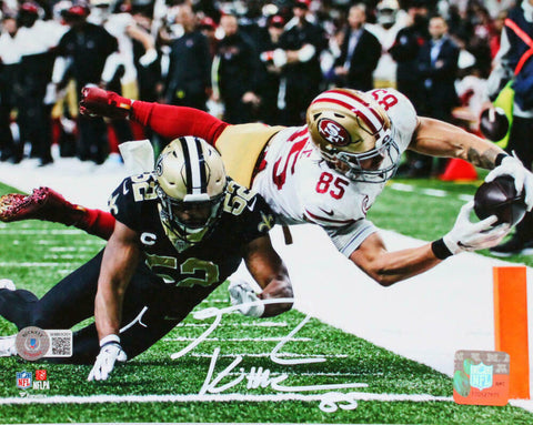 George Kittle Signed SF 49ers 8x10 Diving Catch Vs Saints Photo-Beckett W Holo