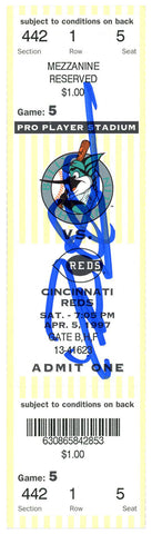 Deion Sanders Signed Cincinnati Reds 4/5/1997 @ Marlins Ticket BAS 37166