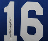 FRANK GIFFORD (Giants blue SKYLINE) Signed Autographed Framed Jersey JSA