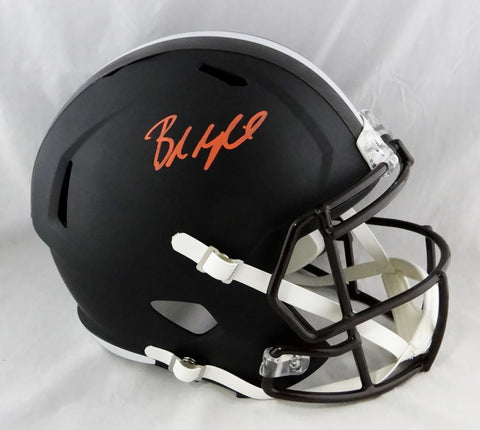 Baker Mayfield Signed Browns F/S Flat Black Helmet-Beckett Auth *Orange