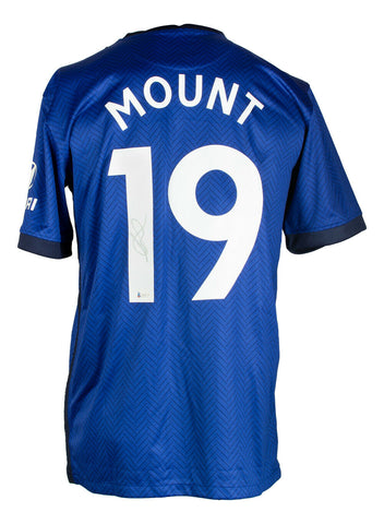 Mason Mount Signed In Silver Blue Chelsea FC Soccer Jersey BAS ITP