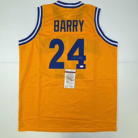 Autographed/Signed Rick Barry Golden State Yellow Basketball Jersey JSA COA Auto