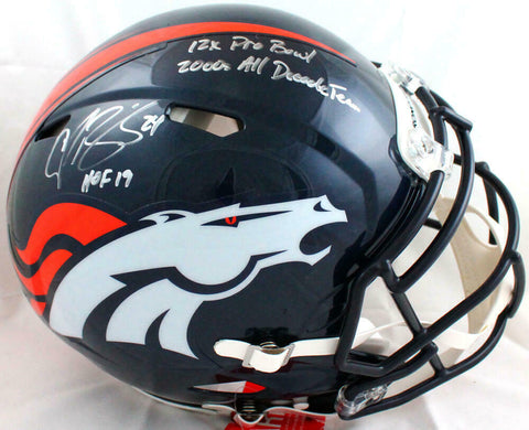 Champ Bailey Signed Broncos F/S Speed Authentic Helmet w/3 Insc.-BeckettW Holo