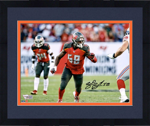 Framed Shaquil Barrett Tampa Bay Buccaneers Signed 8" x 10" At The Line Photo