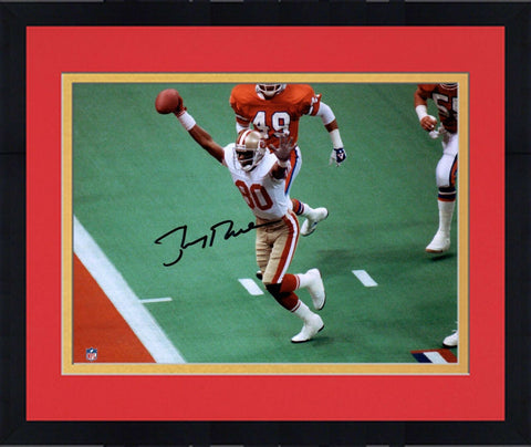 Frmd Jerry Rice San Francisco 49ers Signed 8" x 10" Hands Up vs Broncos Photo