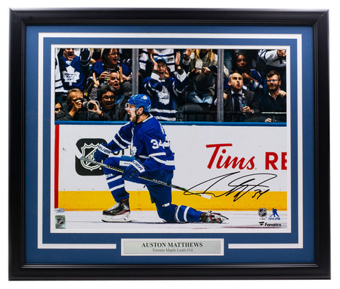 Auston Matthews Signed Framed Toronto Maple Leafs 16x20 Celebrate Photo Fanatics