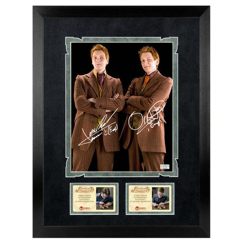 Oliver & James Phelps Autographed Harry Potter Fred & George 8x10 Framed Photo