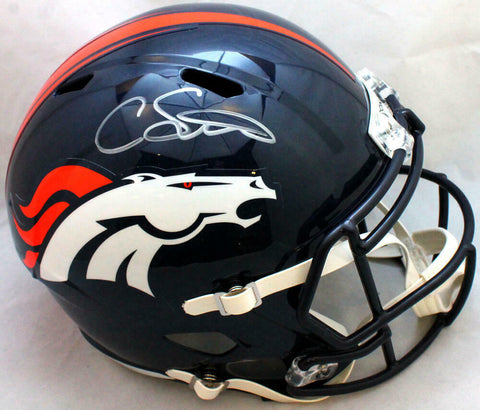 Courtland Sutton Autographed Denver Broncos F/S Speed Helmet- BA W Holo *Silver