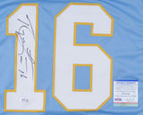 Ryan Leaf Signed Chargers Jersey (PSA COA) San Diego's 1998 #2 Overall Draft Pck