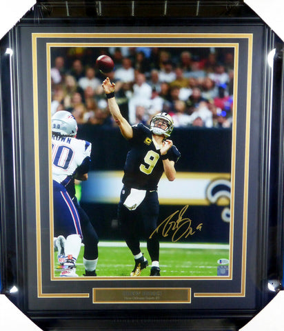 DREW BREES AUTHENTIC AUTOGRAPHED SIGNED FRAMED 16X20 PHOTO SAINTS BECKETT 146654