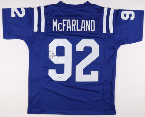 Booger McFarland Signed Indianapolis Colts Blue Jersey (Beckett COA) All Pro DT