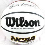 Bob Knight Autographed White Panel Wilson NCAA Basketball-JSA W *Black