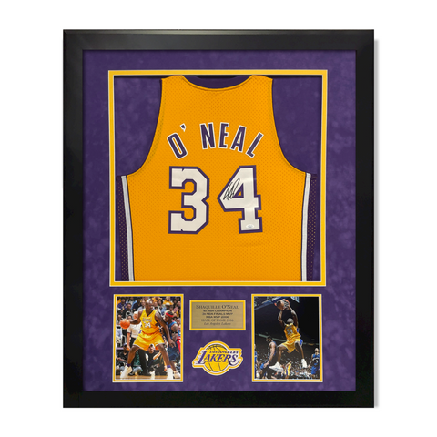 Shaquille O'Neal Shaq Signed Autographed Lakers Jersey Framed to 32x40 JSA