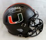 Jim Kelly Autographed Miami Hurricanes Black Speed F/S Helmet - JSA W Auth *Silv