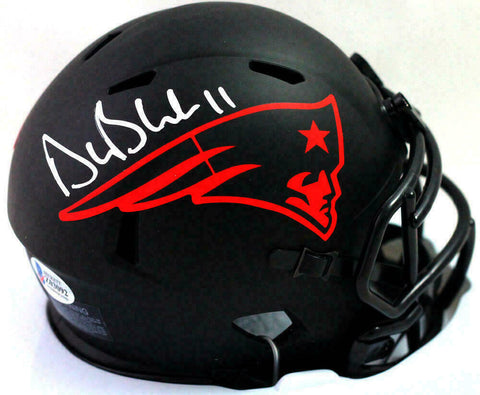 Drew Bledsoe Signed New England Patriots Eclipse Mini Helmet - Beckett *White