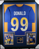AARON DONALD (Rams blue TOWER) Signed Autographed Framed Jersey JSA