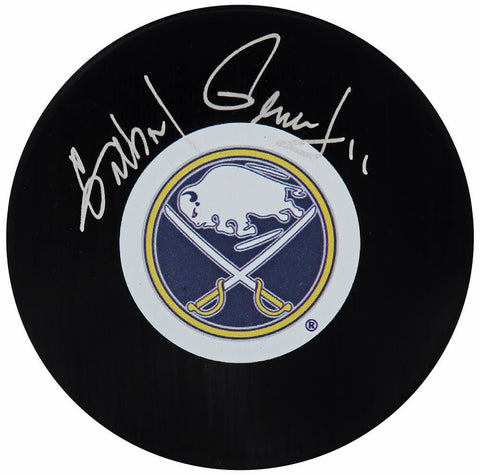 Gilbert Perreault Signed Buffalo Sabres Logo Hockey Puck - (SCHWARTZ COA)