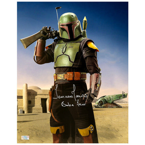 Temuera Morrison Autographed Star Wars Book of Boba Fett 11x14 Tatooine Photo