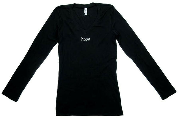 Official Favre 4 Hope Black Ladies Long Sleeve Shirt With "Hope"