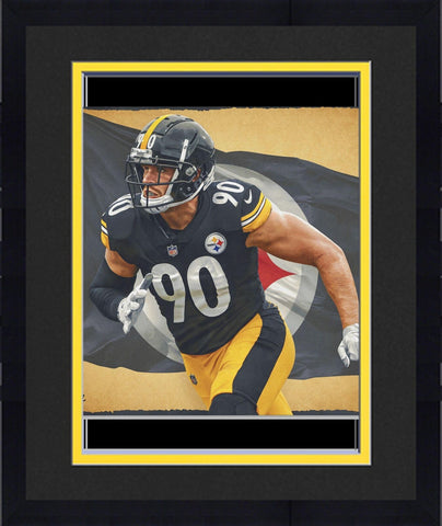 Framed T.J. Watt Steelers 16x20 Photo-Designed & Signed/Brian Konnick-LE 25
