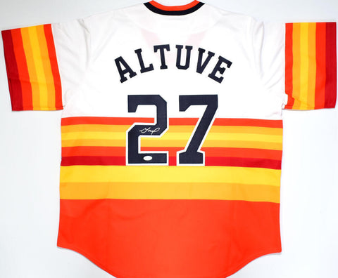 Jose Altuve Autographed Houston Astros Rainbow Nike Jersey- JSA W *Silver