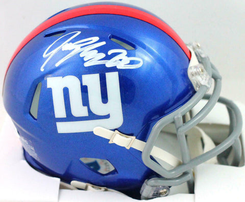 Jeremy Shockey Autographed New York Giants Mini Helmet - Beckett Witness *Whit
