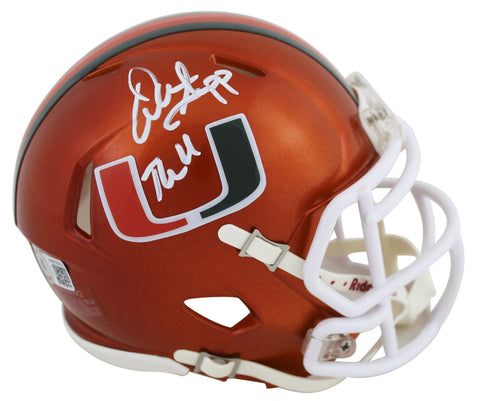 Miami Warren Sapp The U! Authentic Signed Flash Speed Mini Helmet BAS Witnessed