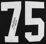 Joe Greene "HOF 87" Authentic Signed Black Pro Style Jersey BAS Witnessed