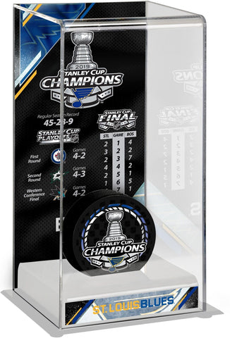 St. Louis Blues 2019 Stanley Cup Champs Logo Deluxe Tall Hockey Puck Case