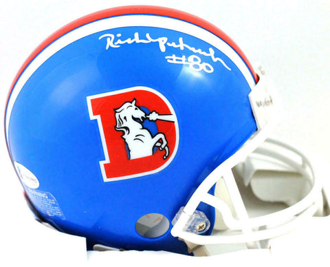 Rick Upchurch Signed Denver Broncos 75-96 TB Mini Helmet - Beckett W Auth *White