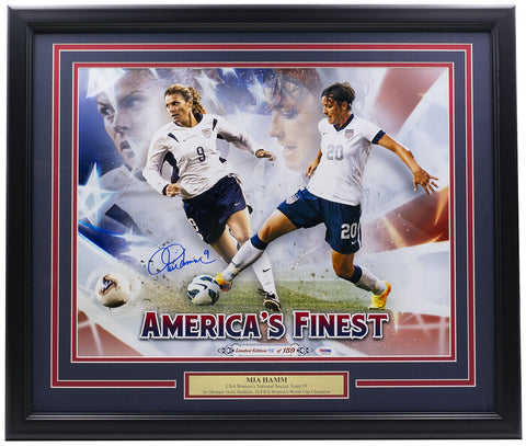 Mia Hamm Signed Framed 16x20 Americas Finest USA Soccer Collage Photo PSA/DNA
