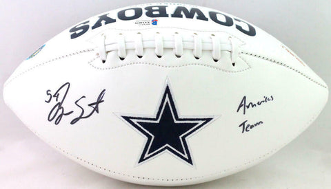 Jaylon Smith Autographed Dallas Cowboys Logo Football w/ AT- Beckett W *Black
