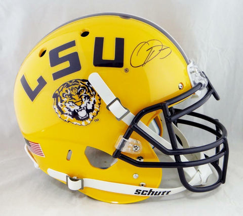 Odell Beckham Autographed LSU Tigers F/S Yellow Authentic Schutt Helmet- JSA W