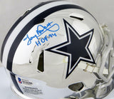 Tony Dorsett Signed Dallas Cowboys Chrome Mini Helmet w/ HOF- Beckett Auth *Blue